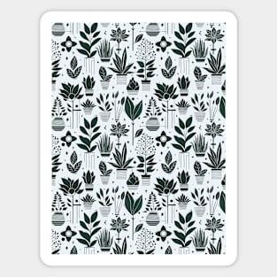 Bauhaus Plant Pattern, Green Magnet